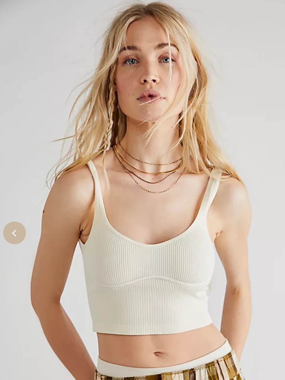 Free People Intimately Meg Seamless Crop-Ivory